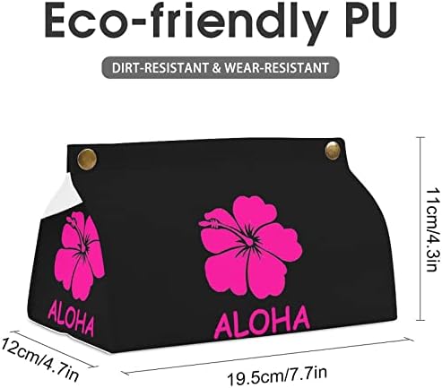 Aloha Hawaiian Flower PU kožna kutija za tkivo papir za pohranu ručnika za uredsku kućnu spavaću sobu