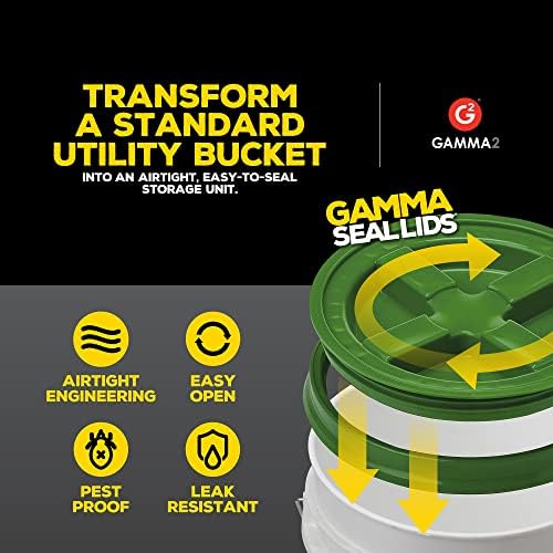 GAMMA2 Gamma Seal Lid-poklopci spremnika za hranu za kućne ljubimce-odgovara kantama od 3,5, 5, 6, 7 galona,
