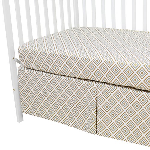 American Baby Company pamuk Percale opremljen krevetić i suknja, zlato / siva Kilim, za dječake i djevojčice
