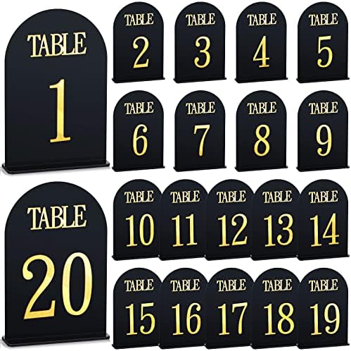 20 kom brojevi tablica 1-20 brojevi vjenčanih tablica prazni akrilni brojevi tablica Zlatni brojevi tablica