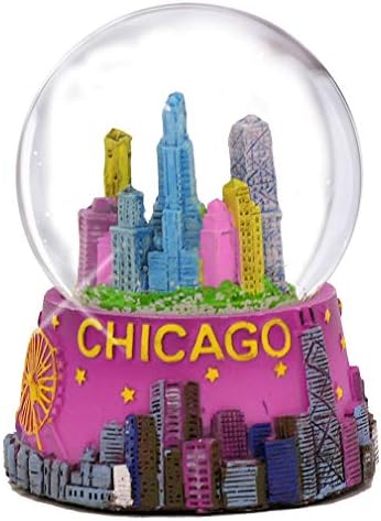 Chicago Sning Globe 45mm 2,5 inčni ljubičasti Chicago Snežni globusi iz kolekcije Chicago Suvenerirs