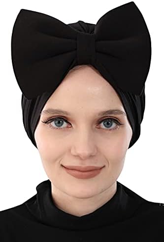 Aisha dizajn Instant Turban sa mašnom za žene, 95% pamučne kape za glavu, hidžab kapa moderan dizajn