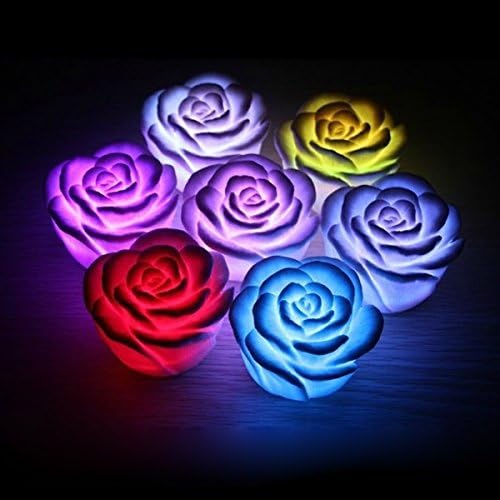 Romantična šarena Gradijentna lampa od ruže LED noćna lampa za svijeće od 24/7 trgovine