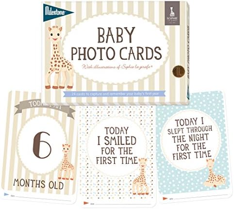 Sophie la Girafe kartice za uspomenu beba od Milestone - uspomene za novorođenčad prve godine
