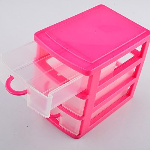 haoun 3-slojna Mini Desktop kutija za ladicu za organizatore-Pink