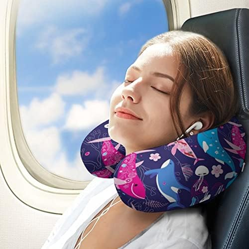Živa kitovi Putni jastuk za vrat jastuk za memnu pjenu za glavu leta za spavanje Podrška za glavu za Airplane