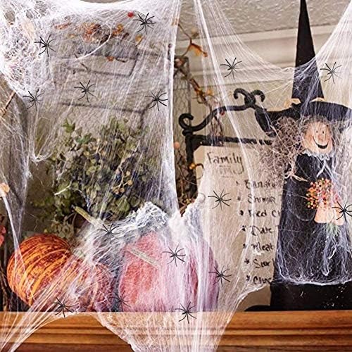 woings Halloween spider Webs dekoracija-Spooky dekorativna traka sa 160 Plastic Fake Spider Indoor & Vanjski