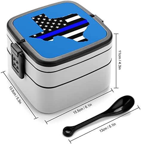 Teksas plava tanka linija zastava dvostruko slaganja Bento ručak kutija za ručak za školsko radno putovanje