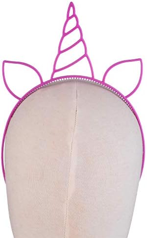 Lux dodaci Fuschia Pink Jedinson Horn Traka Glittery Bow Clip Duga kovrčava kosa Wig set od 2