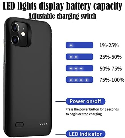 Aftryougo Case za baterije za iPhone 12 Mini, 7200mAh Prijenosni punjač za punjenje punjenja kućišta punjenja