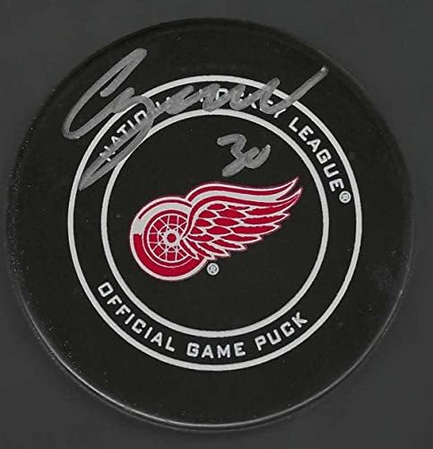 Chris Osgood potpisao Detroit Red Wings zvaničnu igru Pak-potpisani NHL Pakovi