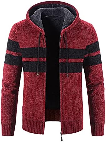Beuu muški puni džemperi sa zatvaračem s tamnim kapuljačnim kablom pletenim džemper jakna sa džepom topla