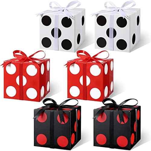 24 Pack kazino Party Dice Favor Box 4 x 4 x 4 inčni kazino dekoracija zabave kazino Tematske zabave Goodie