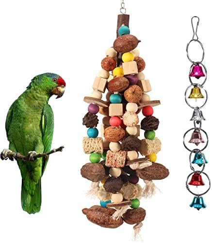 LifeUnion ptice Parrot igračke Prirodni veliki blokovi papagaji igračke za igračke velike ptice sa zvonima