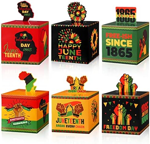 Fainne 48 komada Juneestinske kutije za zabavu Sretan Juneesti poklon kutija Freedom Cadboard Box Juneteestinska tema Dekora za zabavu za afričku Ameriku 1865 Dan nezavisnosti Potrošni materijal