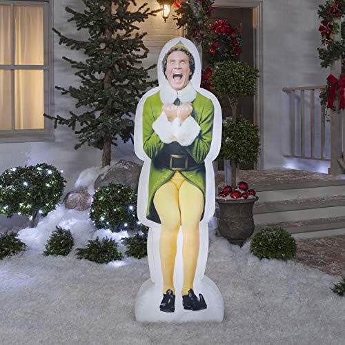 Gemmy Photorealistic Božić Airblown napuhavanje uzbuđeni Buddy Elf s LG WB, 6 ft visok, zelen