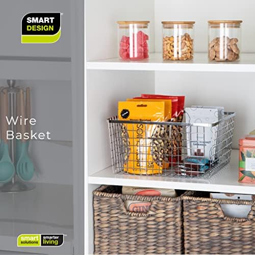 Smart Design Nestable Basket organizator sa ručkama - kante za odlaganje kuhinje, ostave, veša, kupatila
