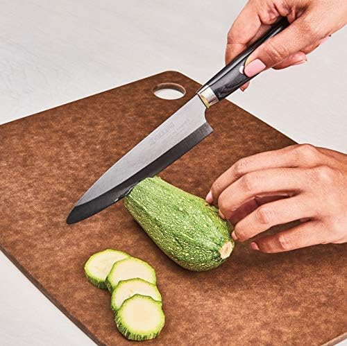 Kyocera Advanced Ceramic Ltd servisni nož s ručno izrađenim drškom za drva Pakka, 5-inčni, crna oštrica