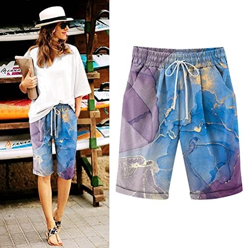 Lansesse kratke hlače za žene labavi fit visokog struka elastičnog nacrta s dva bočna džepa u trendu ležernih ljetnih kratkih hlača