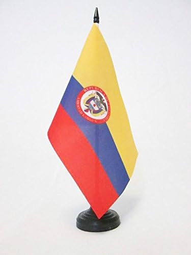 AZ zastava Kolumbija Flag zastava za stol 5 '' x 8 '' - Kolumbijska zastava za stol 21 x 14 cm - crna plastična