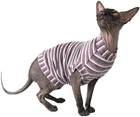 Kotomoda majica bez dlake Corduroy Mauve Stripes za Sphynx Cat