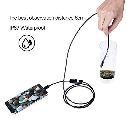 USB endoskop, IP67 Vodootporni USB Borescope 5.5 mm Borescope inspekcija zmija kamera sa 6 podesiva LED