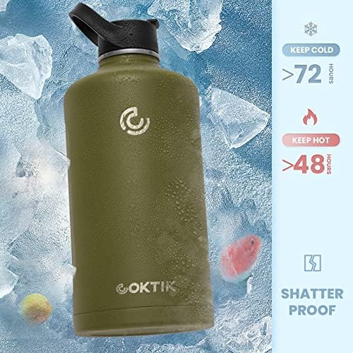 COKTIK 128 Oz / jedna galonska flaša za vodu izolovana, Vakumm metalna bočica za sport od nerđajućeg čelika