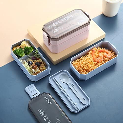 850ml 2 sloja Bento kutija ekološki prihvatljiva kutija za ručak Prehrambena posuda pšenične slame Materijal