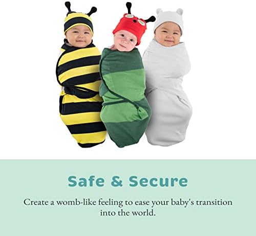 Baby Swaddle | pamuk podesivi Velcro pokrivač za novorođenčad - sa kapicom za novitet