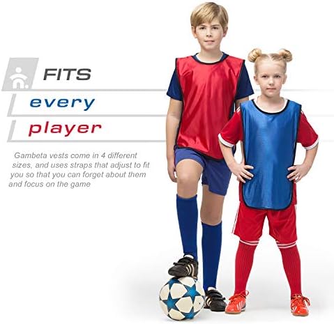 4gambeta prsluk za trening - fudbal, košarka, nogometni bibs / prsteni - praktični dres peni za djecu, mlade i odrasle osobe sa torbom