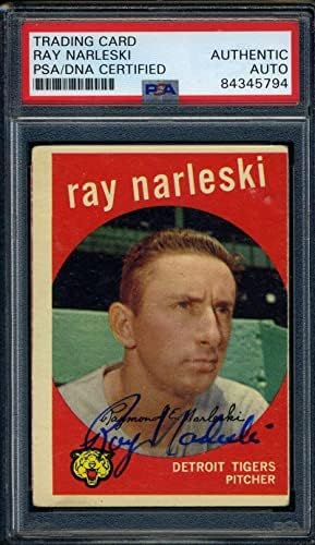 Ray Narleski PSA DNA COA potpisao je 1959. AUTOgragram za bedebol - bejzbol ploče sa autogramiranim karticama