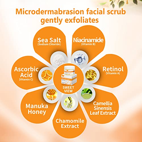 Retinol mikrodermoabrazija piling za lice & amp; piling za lice, sa Manuka medom Vitamin C & amp; niacinamid