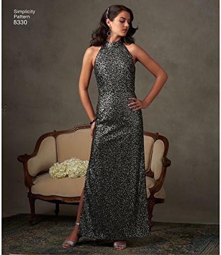 Jednostavnost Ženska otvorena leđa, sirena stila i mali crni haljina uzorka za šivanje, veličina 12-20