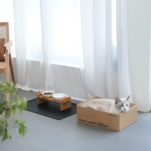 Fukumaru grebalica za mačke s kutijom, 5 kom reverzibilna podloga za grebanje za mačke, Valoviti krevet