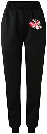 ETHKIA ženske trenirke Plus veličine ženske pantalone srednjeg struka crne mušice Printaju duge pantalone