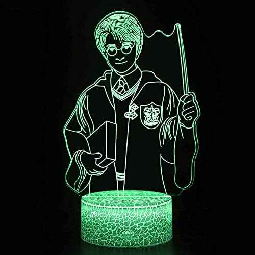 Magiclux 3d Illusion Harry noćno svjetlo 16 boja promjenjiva noćna lampa sa udaljenom dječjom stolnom lampom