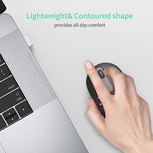 PryRose LED bežični miš, miš koji mijenja boju sa pozadinskim osvjetljenjem sa školjkom saća, 2.4 G bežičnog punjivog tankog Tihog miša, 3 Podesiva DPI za Chromebook računara za Laptop