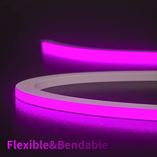 upHere neonska USB ružičasta LED traka 4.92 ft / 1.5 m 5V DC, vodootporna fleksibilna LED neonska svjetlost