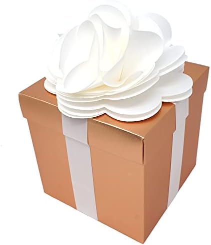 Chloe Elizabeth Premium veliki središnji teksturirani papirni poklon, naklonost i kutija za koverte - 6 x 6 x 6 inča-uključuje papirni luk i samoljepljive trake