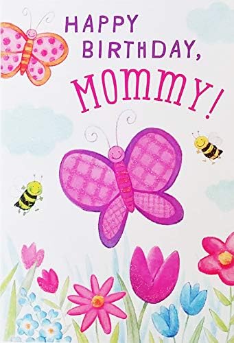 Čestitka Sretan rođendan mama od djeteta dijete sa leptirom-želja donosi puno ljubavi