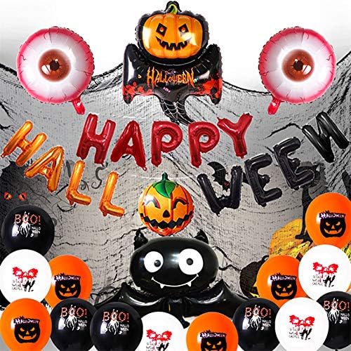 Mozx Halloween Dekoracije za zabavu, viseći ukras sa paljtom Ghost bundeve, narandžaste i crne lateške garlanske