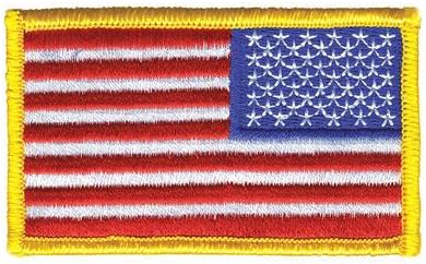 6 paketa-obrnuta vezena zakrpa američke zastave, Zlatna granica SAD Sjedinjene Američke Države, zakrpa za