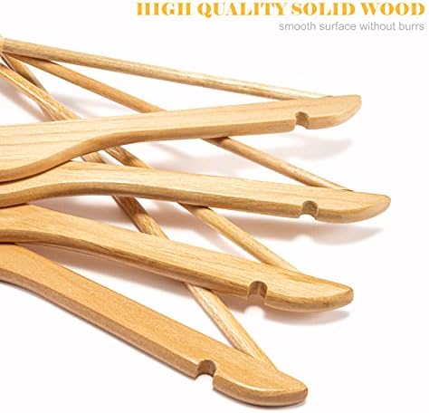 COZYMOOOD Čvrsta drvena vješalica 20 pakirajte izdržljive i tanke vješalice za odjeću sa rukom od 360 °