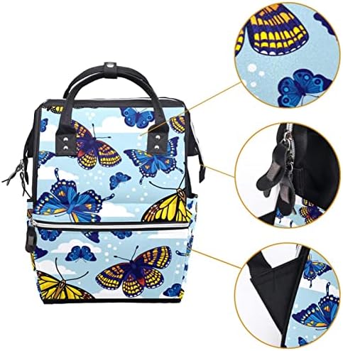 Guerotkr putnički ruksak, ruksak pelena, ruksak pelena, bešavni šareni leptir plavi uzorak