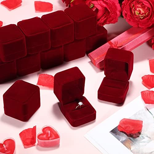 BBTO 36 komada Velvet prstena za ceremoniju svadbene prsten za angažman poklon vjenčani prsten kutije za