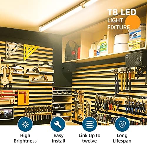 Barlina LED SHOP Light 2ft, 20W 2500LM 3000K, LED svjetla LED cijevi, V obliku integrirane T8 LED rasvjete,