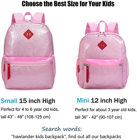 Hawlander Predškolski ruksak za djevojke Toddlera, Dječja školska torba, starosti 3 do 7 godina, Mini, blista