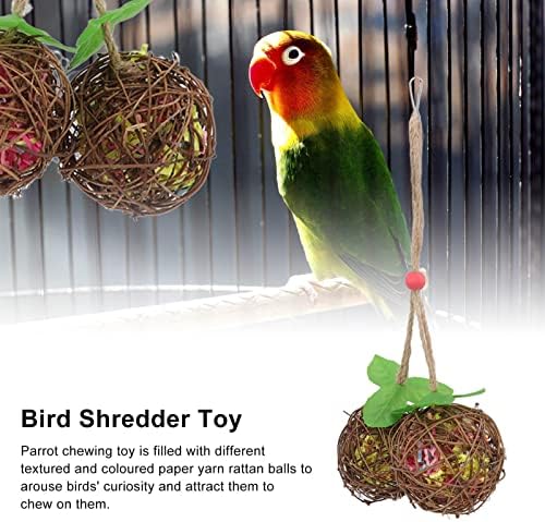 SWOQ PITE Igračke za drobljenje, 2 komada prirodna ratana ptica prštačica igračka interaktivna zabava za začepljenje