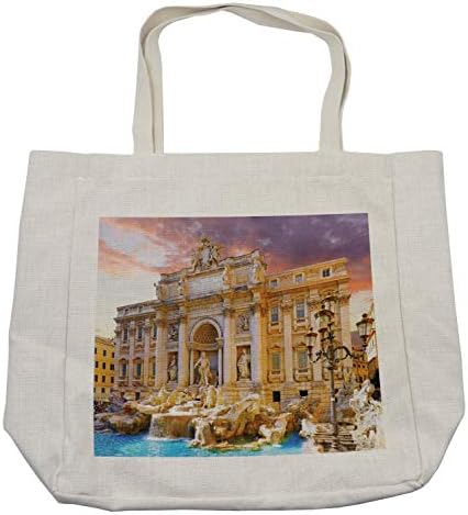 Ambesonne Vintage torba za kupovinu, Grčka arhitektonska kompozicija detaljna kulturna fotografija Turistička,
