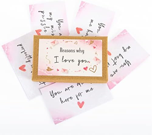 Muruseni Razlozi zašto te volim kartice za bilješke, kutija za ljubav, kutija za ispovijest, poklon za Valentinovo, poklon za djevojku, dečka, muža